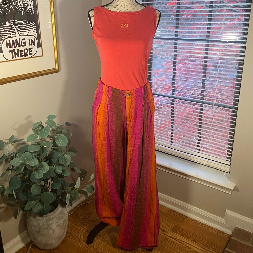 Urban Outfitters Low Rise Balloon Striped Trousers